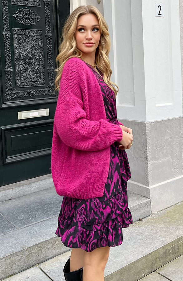 Trendy Vest Gebreid Skye Magenta – shoparchief — foto 3