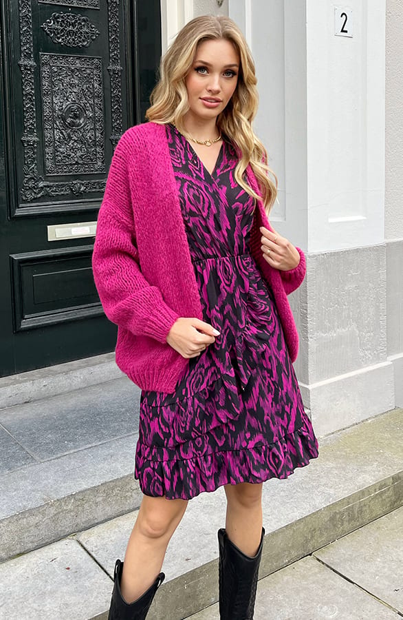 Trendy Vest Gebreid Skye Magenta – shoparchief — foto 2
