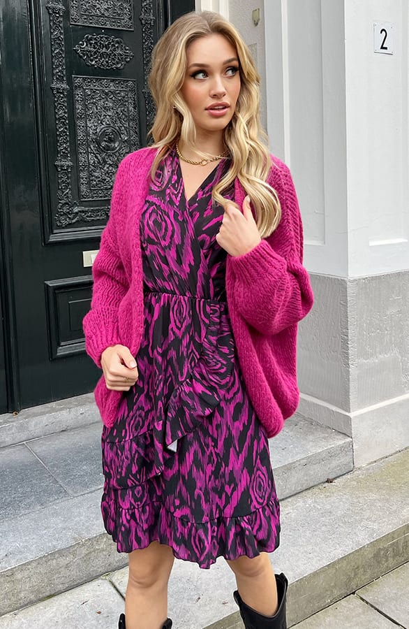 Trendy Vest Gebreid Skye Magenta – shoparchief