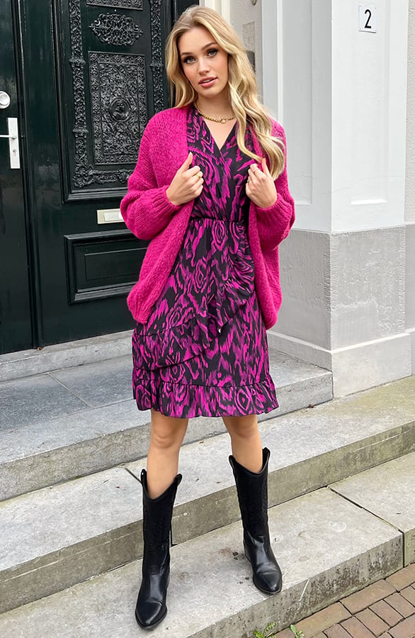 Trendy Vest Gebreid Skye Magenta – shoparchief — foto 5