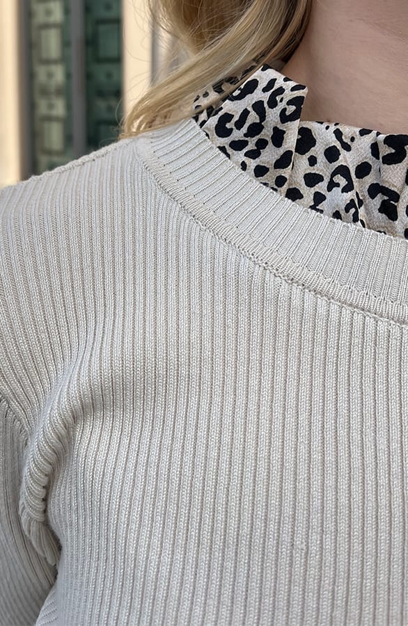 Trui Panterkraag Vive Beige – shoparchief — foto 7