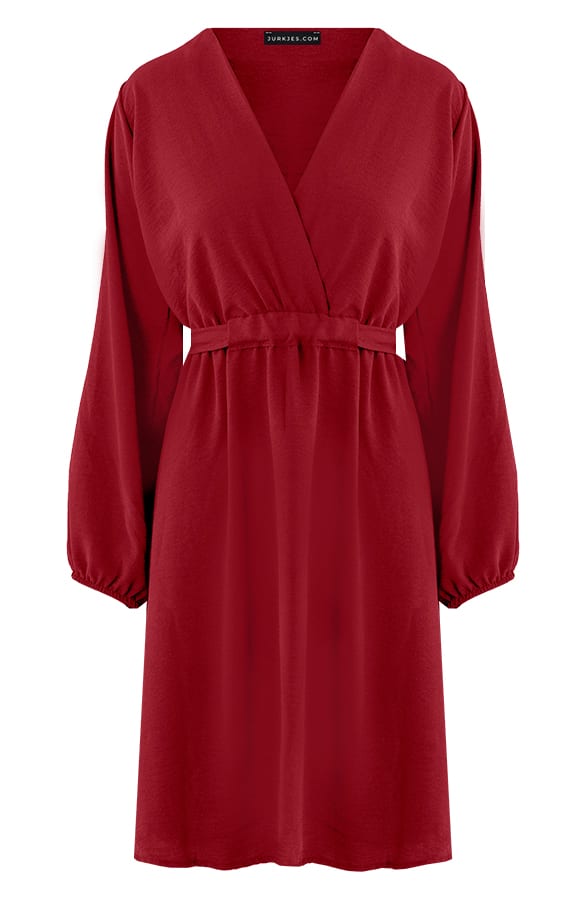 V-hals Jurk Kate Bordeaux – shoparchief