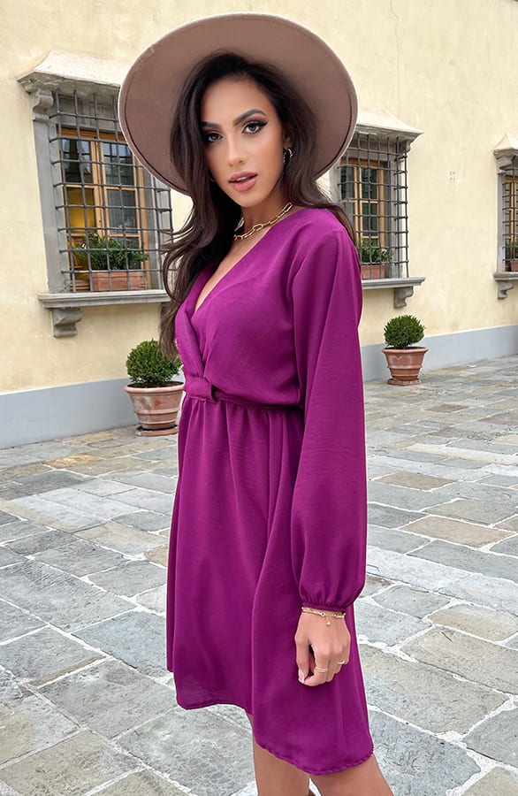 V-hals Jurk Kate Magenta – shoparchief — foto 3
