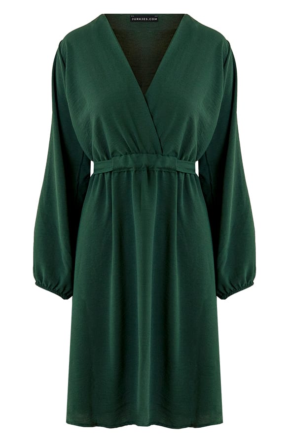 V-hals Jurk Kate Smaragd – shoparchief
