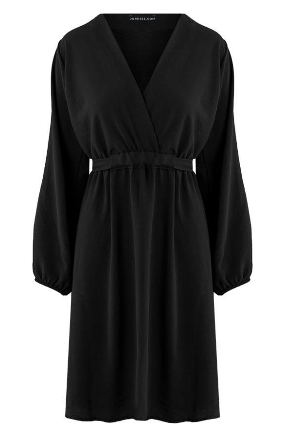 V-hals Jurk Kate Zwart – shoparchief