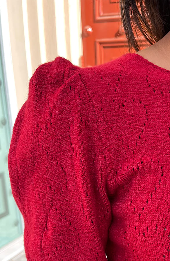Zachtgebreide Hartjes Top Yaela Bordeaux – shoparchief — foto 6