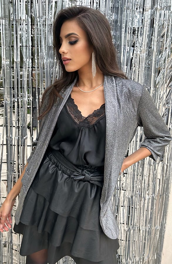 Blazer Met Glitters Maye Zilver – shoparchief — foto 3