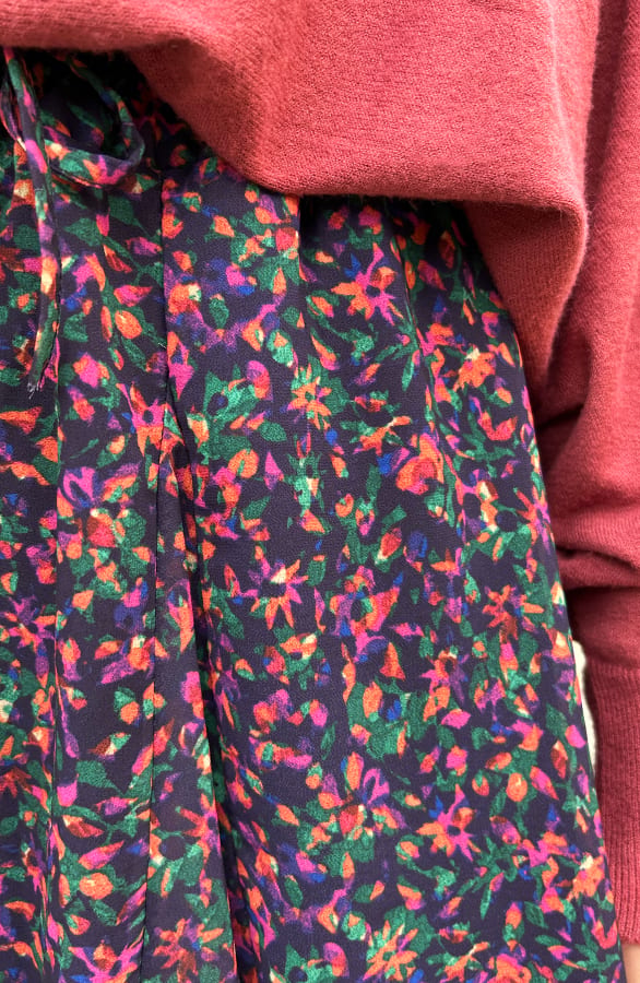 Bloemenprint Ruches Rok Sanne Magenta – shoparchief — foto 6