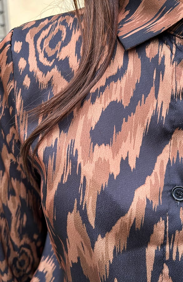 Blouse Met Print Britte Camel – shoparchief — foto 5