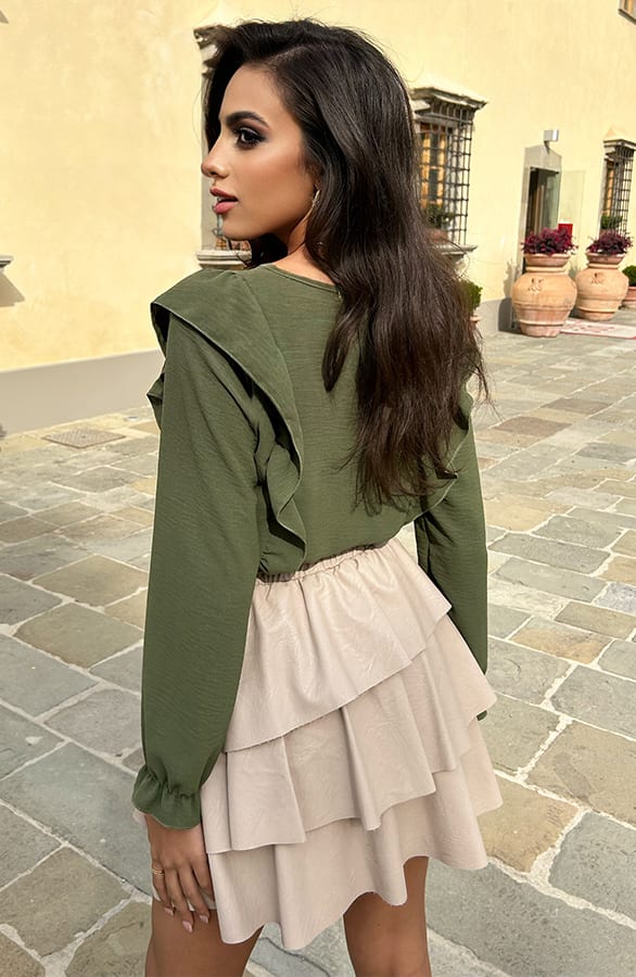 Blouse Met Ruches Nola Army – shoparchief — foto 5
