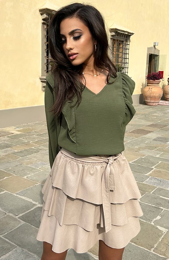 Blouse Met Ruches Nola Army – shoparchief — foto 2