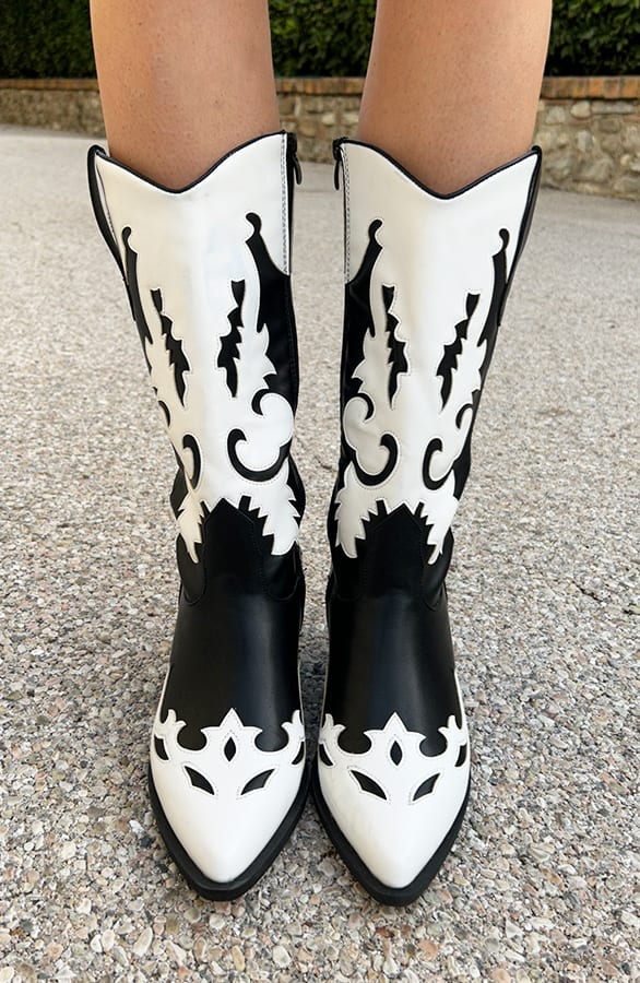 Cowboylaarzen Aivy Zwart Wit – shoparchief — foto 2