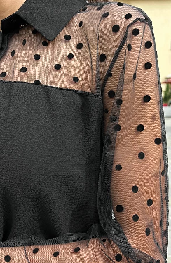 Dots Sleeve Blouse Noah Zwart – shoparchief — foto 3