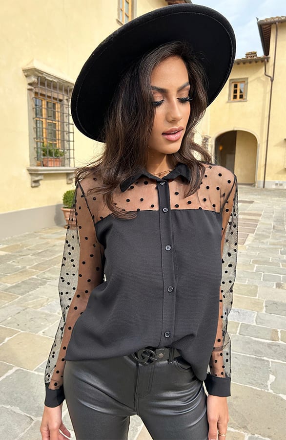 Dots Sleeve Blouse Noah Zwart – shoparchief