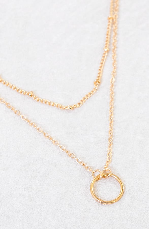 Dubbele Cirkel Ketting Marie-Lou Goud – shoparchief — foto 2
