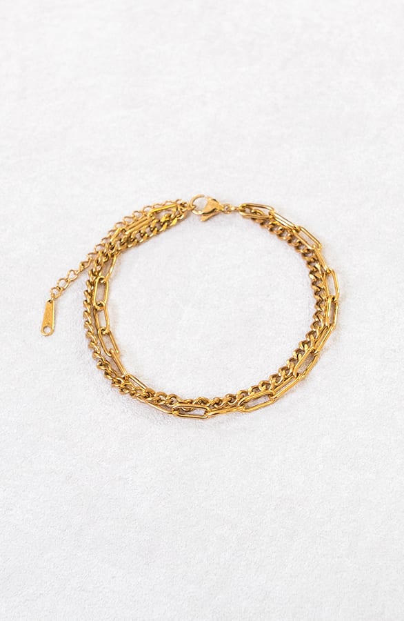 Dubbele Schakel Armband Ilse Goud – shoparchief