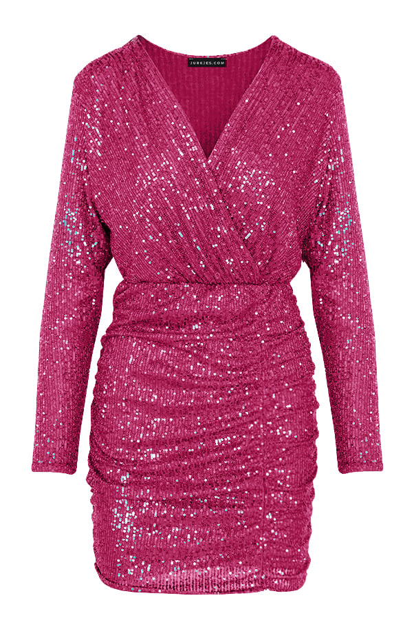 Exclusive Pailletten Jurk Melanie Magenta – shoparchief