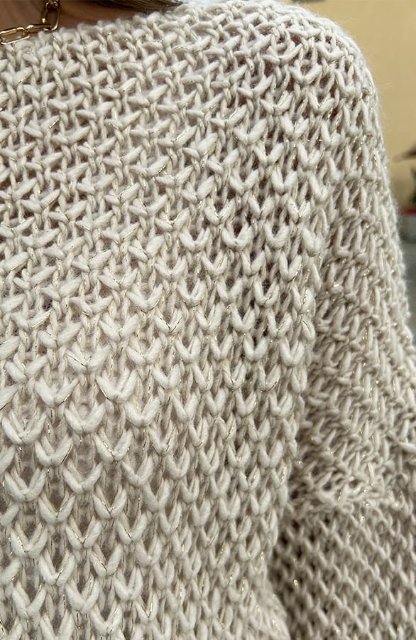 Gehaakte Trui Met Split Nelly Beige – shoparchief — foto 6