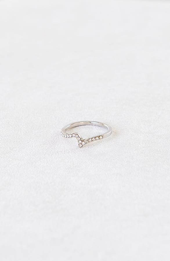 Golvende Ring Strass Steentjes Loraine Zilver β shoparchief