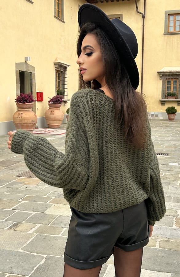 Grof Gebreide Trui Vanessa Army – shoparchief — foto 5