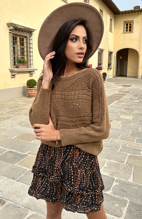 Knitted Longsleeve Clover Camel – shoparchief — foto 3