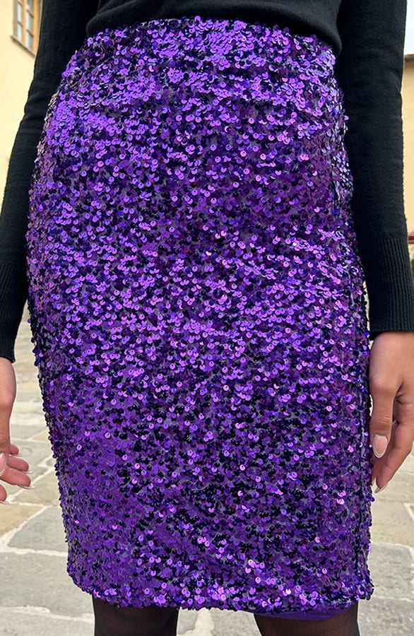 Midi Pailletten Rok Dionne Paars – shoparchief