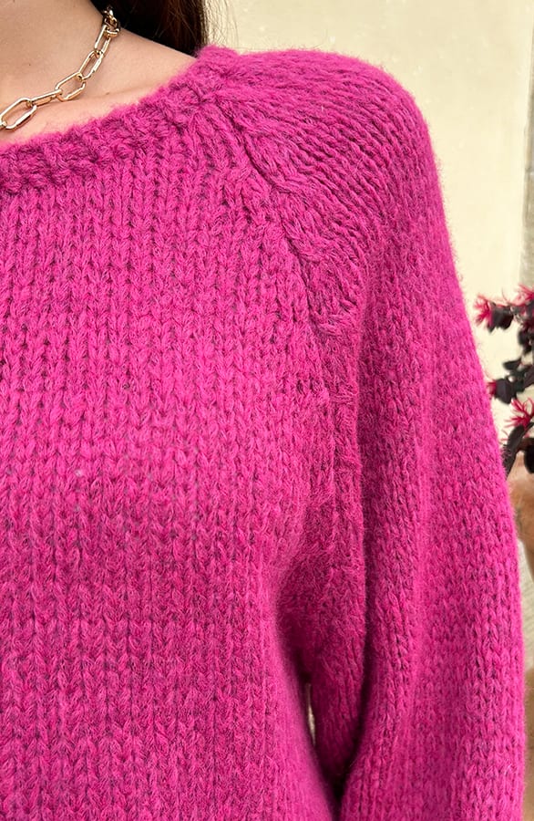 Oversized Gebreide Trui Jaynie Magenta – shoparchief — foto 4