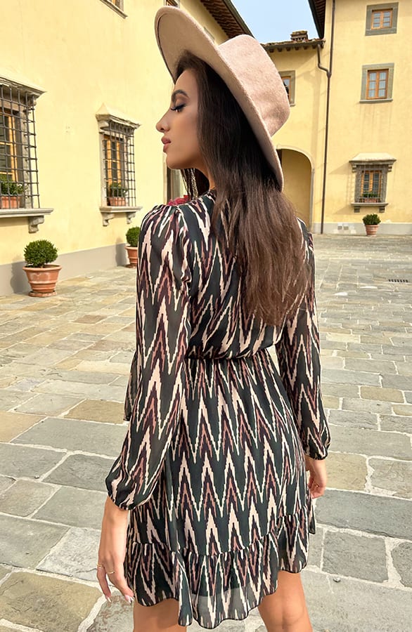Print Strik jurk Vivian Smaragd – shoparchief — foto 4