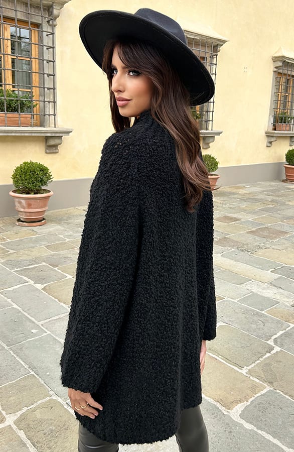 Soft Gebreide Tuniek Merel Zwart – shoparchief — foto 4