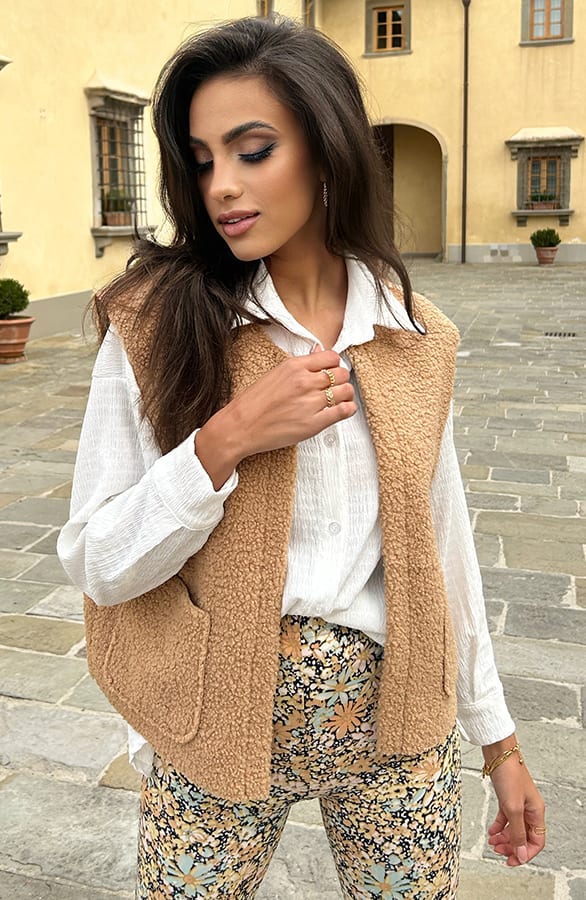 Teddy Gilet Tara Camel – shoparchief — foto 2