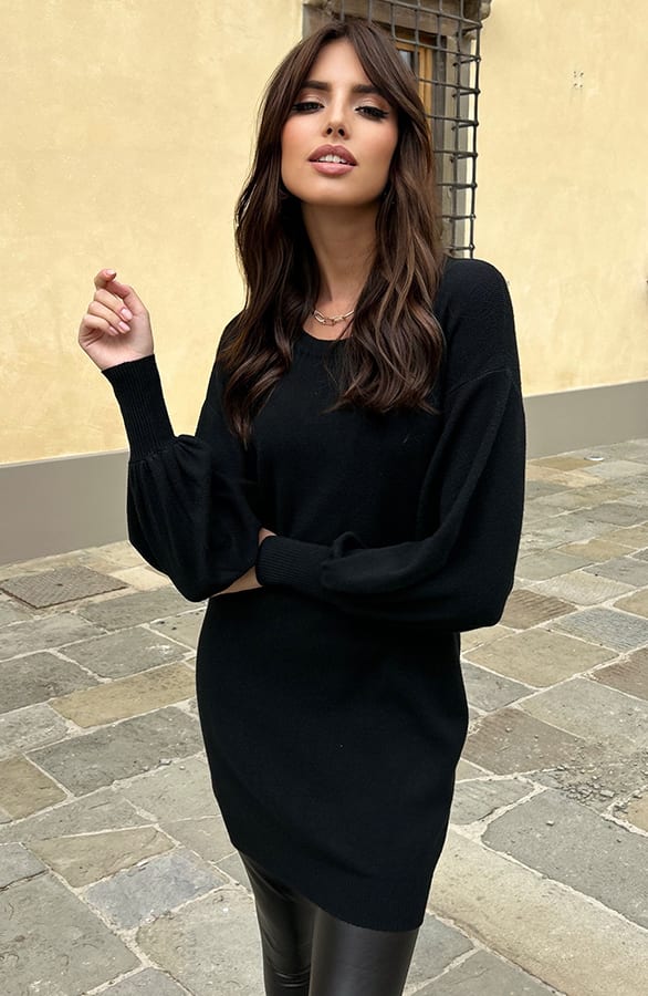 Tuniek Met Ballonmouwen Ciara Zwart – shoparchief — foto 2