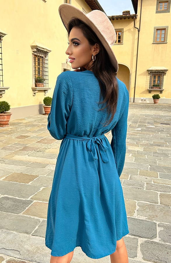 V-hals Jurk Kate Petrol – shoparchief — foto 4