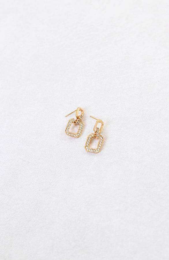 Vierkante Diamanten Oorbellen Amaya Goud – shoparchief
