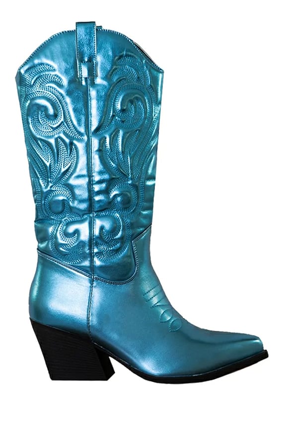 Cowboy Boots Lynda Metallic Blauw – shoparchief