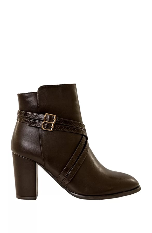 Enkellaarsjes Met Dubbele Gesp Mina Choco – shoparchief