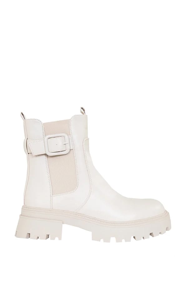Enkellaarsjes Met Gesp Dominique Beige – shoparchief