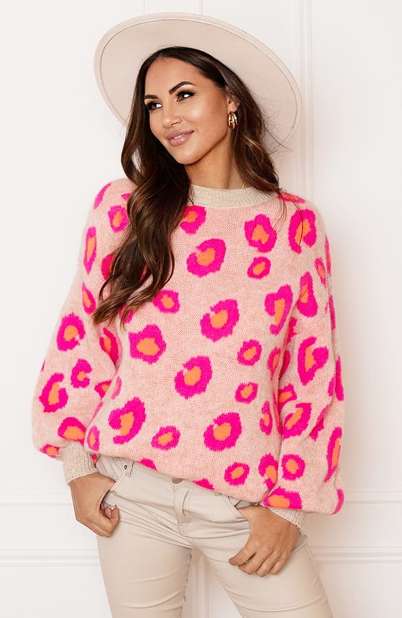 Gebreide Leopard Sweater Melany Beige – shoparchief — foto 2
