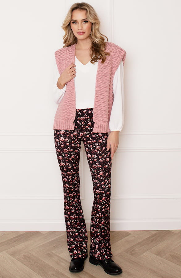 Grof Gebreid Gilet Kiek Dust Roze – shoparchief — foto 7