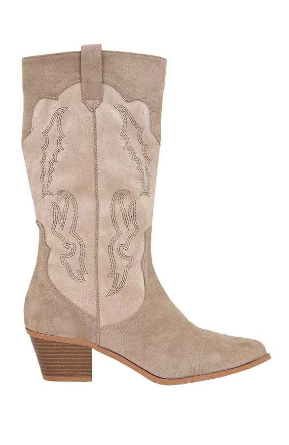 Hoge Cowboy Boots Julie Taupe Beige – shoparchief