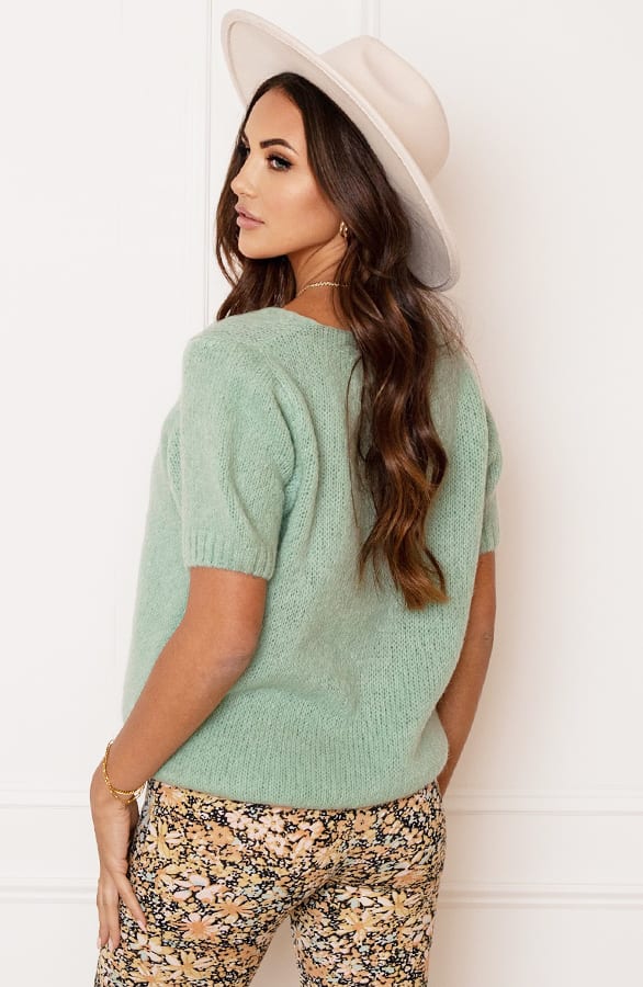 Knitted Korte Mouwen Top Kiki Mint – shoparchief — foto 5