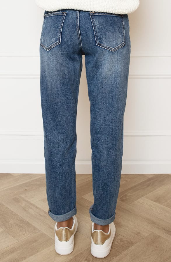 Loose Fit Denim Jeans Feline Dark Blue – shoparchief — foto 3