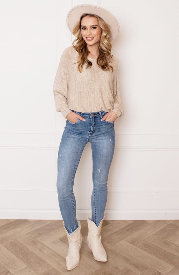 Lurex Longsleeve Top Rosie Beige – shoparchief — foto 4