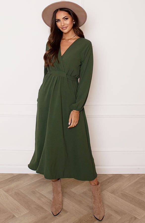 Midi Jurk Met Zakken Leah Army – shoparchief