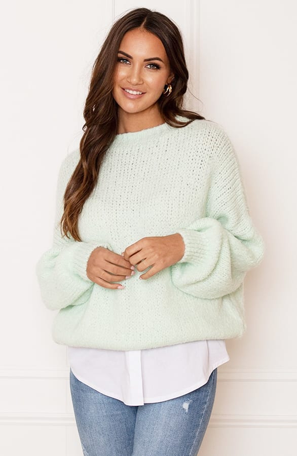 Oversized Knitted Trui Carli Mint – shoparchief — foto 2