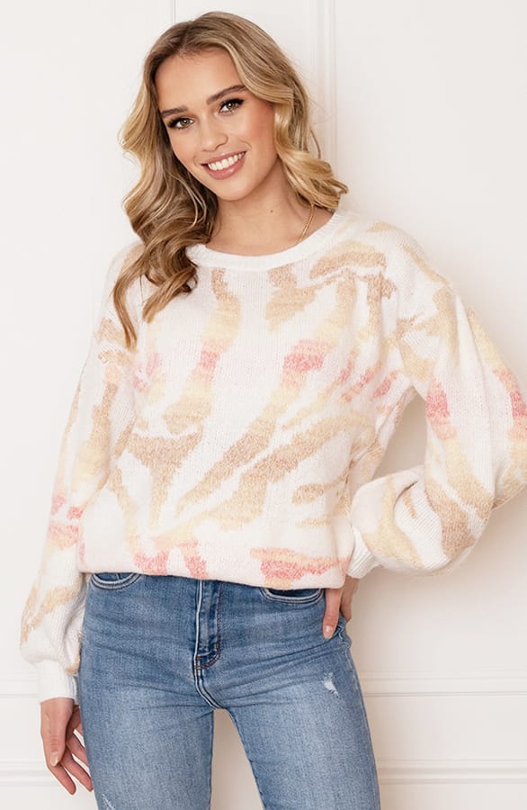Print Sweater Charlie Beige – shoparchief