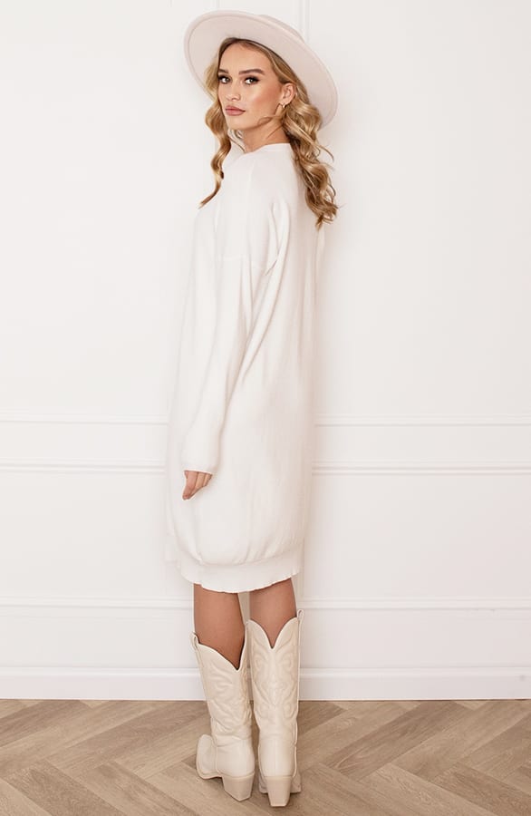 Ribstof Sweater Dress Mia Ecru – shoparchief — foto 3