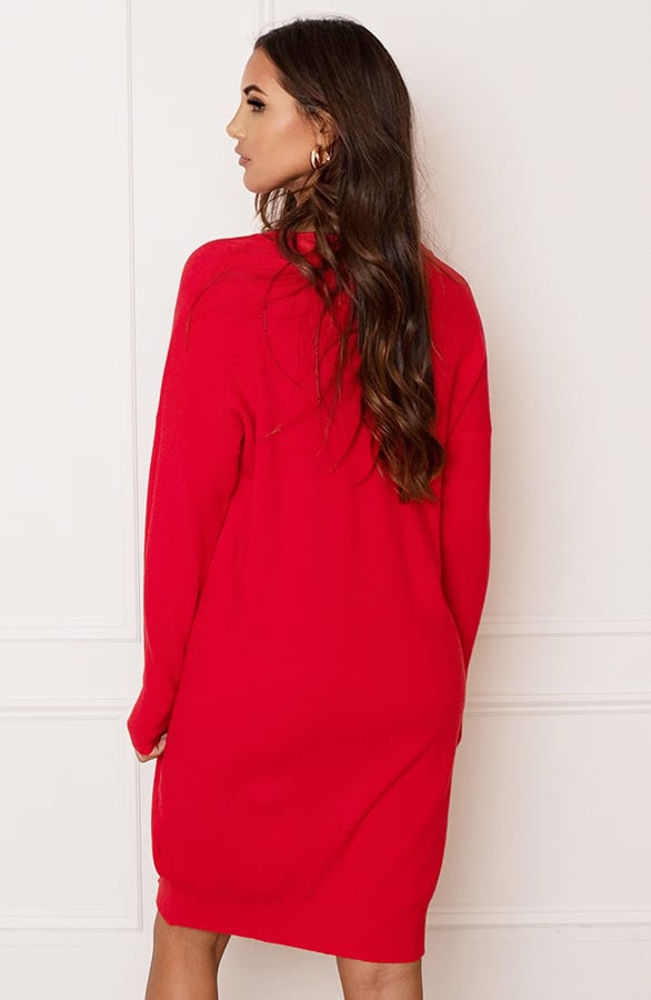 Ribstof Sweater Dress Mia Rood – shoparchief — foto 4