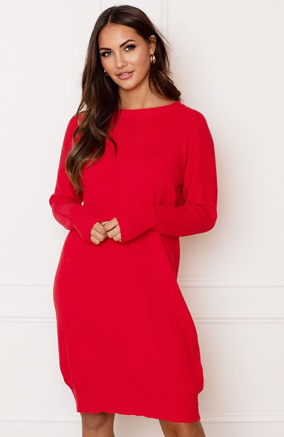 Ribstof Sweater Dress Mia Rood – shoparchief