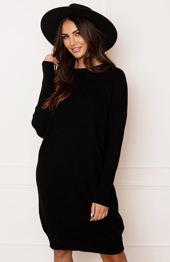 Ribstof Sweater Dress Mia Zwart – shoparchief