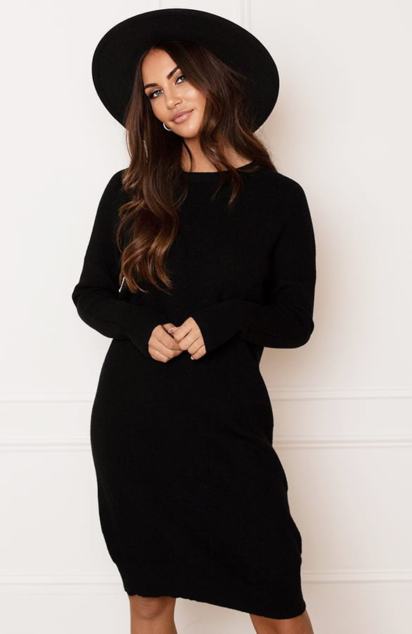 Ribstof Sweater Dress Mia Zwart – shoparchief — foto 2